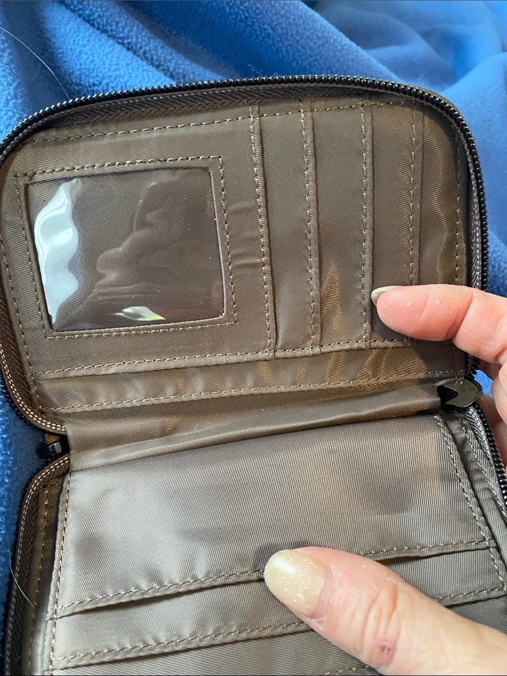 lug Quilted Taupe Wristlet Wallet